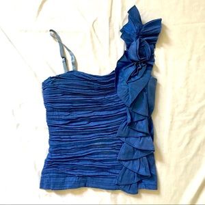 Royal Blue Short Sleeveless Formal Top SzS